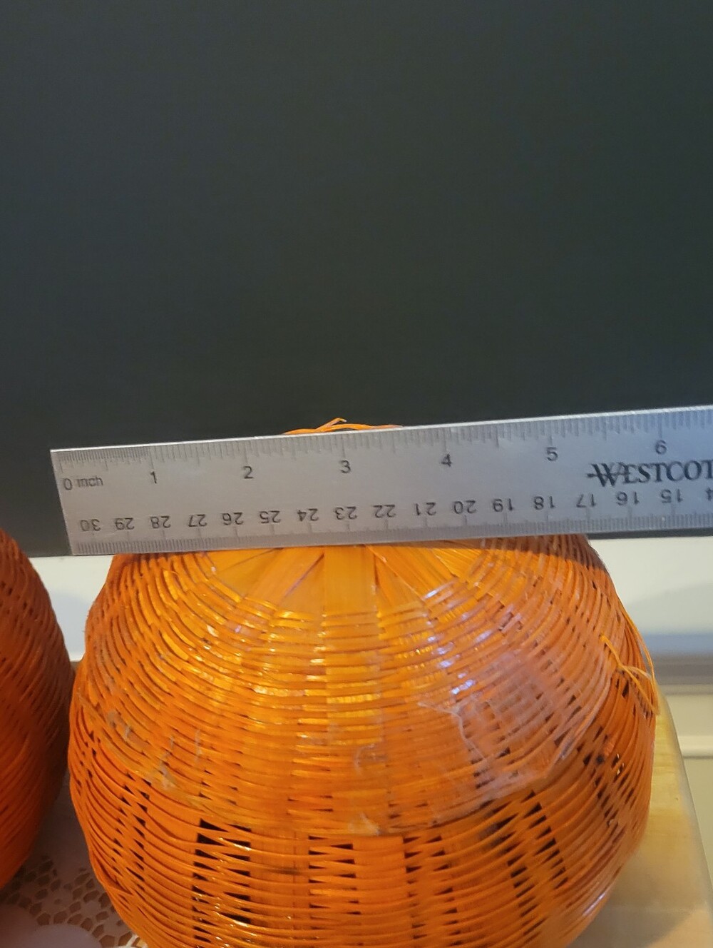 Lot of 4 Vintage Wicker Basket Orange Pumpkins  Removable Tops Halloween Thanksg - Picture 9 of 14